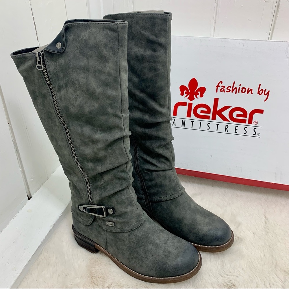 Like new! Rieker Bernadette Tall Gray Moto Boots Size 6 - 6.5